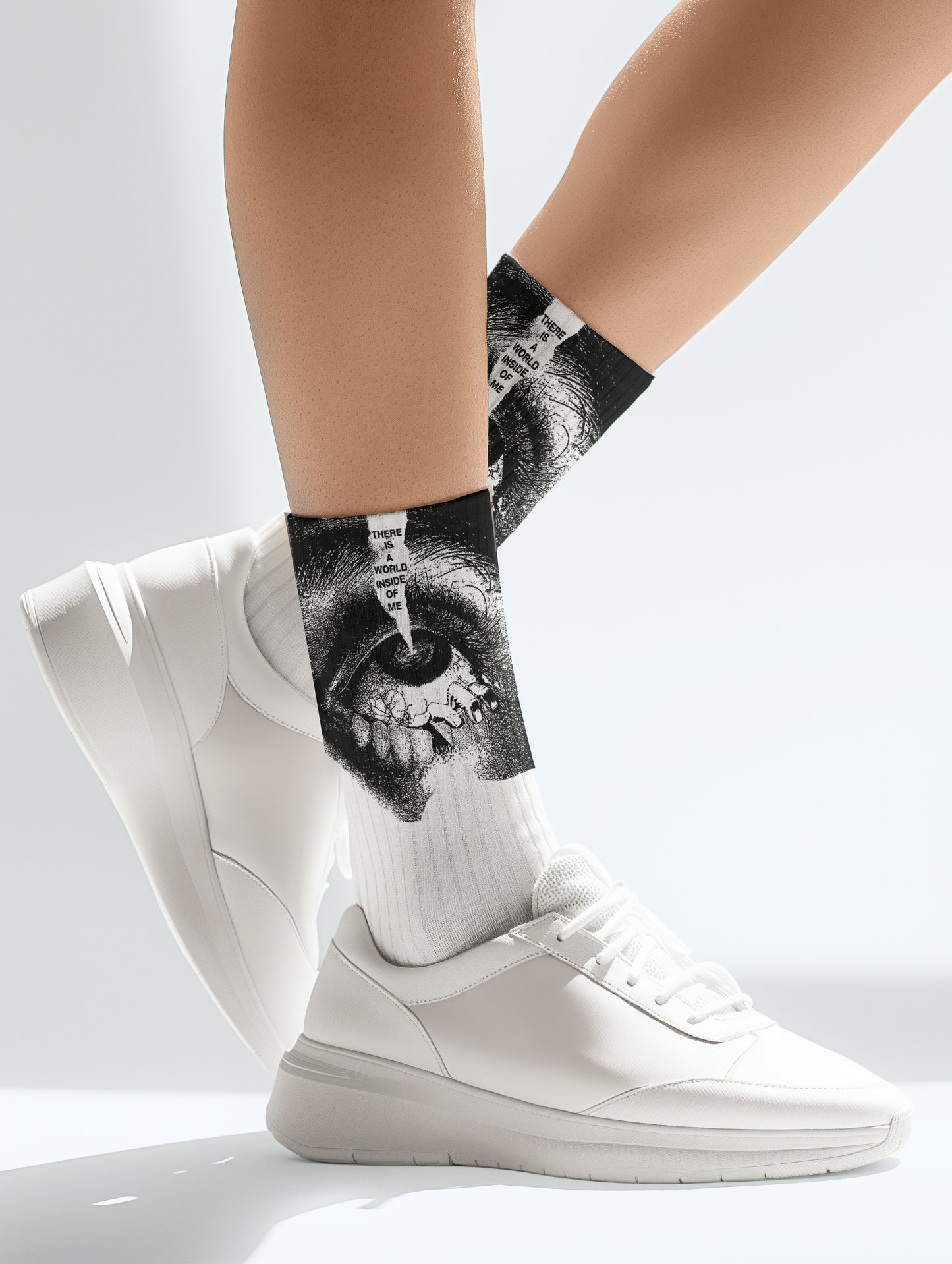World Inside-Mid Calf Socks